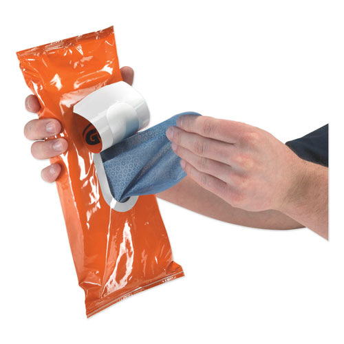 FAST TOWELS Hand Cleaning Towels, 2-Ply, 7.75 x 11, Fresh Citrus, Blue, 60/Pack, 6 Packs/Carton