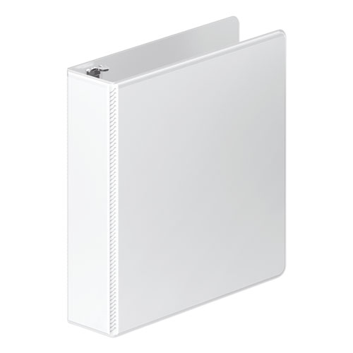 Heavy-Duty Round Ring View Binder with Extra-Durable Hinge, 3 Rings, 2" Capacity, 11 x 8.5, White