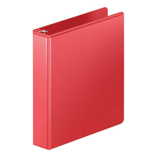 Heavy-duty round ring view binder w/extra-durable hinge, 1 1/2" cap, red, sold as 1 each