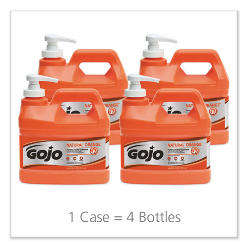 Image of Gojo® Natural Orange Pumice Hand Cleaner, Citrus, 0.5 Gal Pump Bottle, 4/Carton