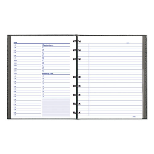 Blueline® NotePro Undated Daily Planner, 9-1/4 x 7-1/4, Black