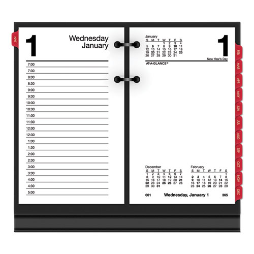 Desk Calendar Refill with Tabs, 6 x 3 1/2, White, 2020 | by Plexsupply