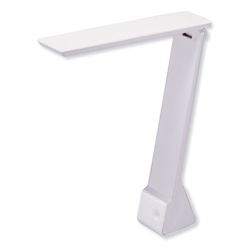 Konnect Rechargeable Folding LED Desk Lamp, 2.52" x 2.13" x 11.02", Gray/White