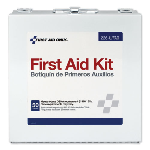 First Aid Station for 50 People, 196-Pieces, OSHA Compliant, Metal Case