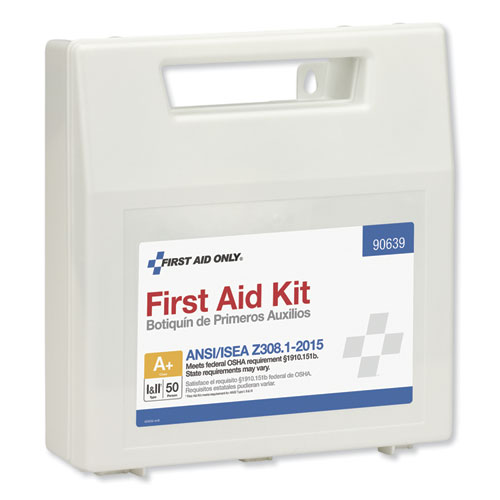 ANSI Class A+ First Aid Kit for 50 People, 183 Pieces, Plastic Case