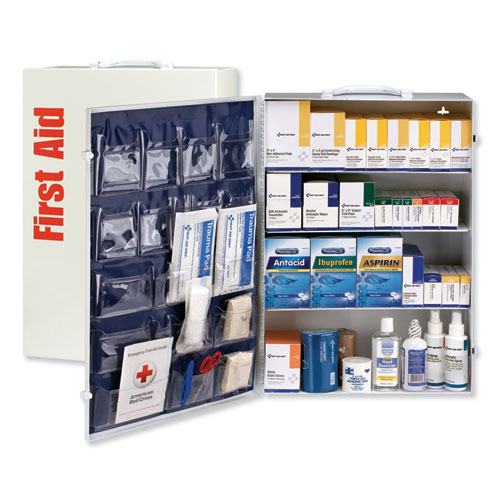 ANSI Class B+ 4 Shelf First Aid Station with Medications, 1,461 Pieces, Metal Case FAO90576