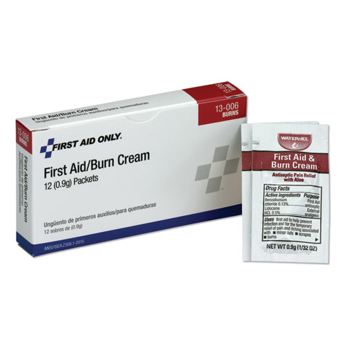 First Aid Kit Refill Burn Cream Packets, 12/Box | by Plexsupply