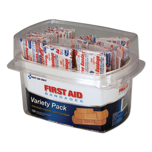 Image of Physicianscare® By First Aid Only® First Aid Bandages, Assorted, 150 Pieces/Kit