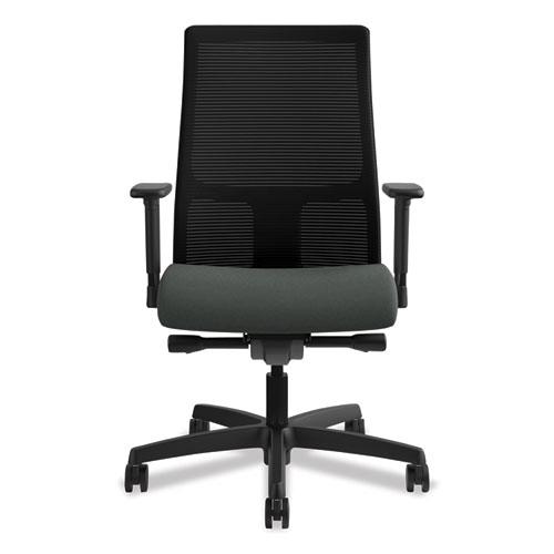 Ignition Series Mesh Mid-Back Work Chair, Supports Up to 300 lb, 17.5" to 22" Seat Height, Iron Ore Seat, Black Back/Base