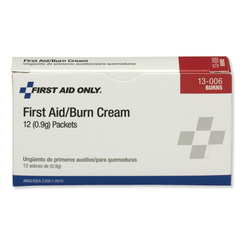 First Aid Kit Refill Burn Cream Packets, 0.1 g Packet, 12/Box