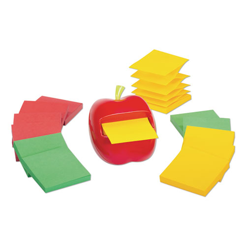 Image of Apple Notes Dispenser Value Pack, For 3 x 3 Pads, Red/Green, Includes (12) 90-Sheet Marrakesh Pop-Up Pad