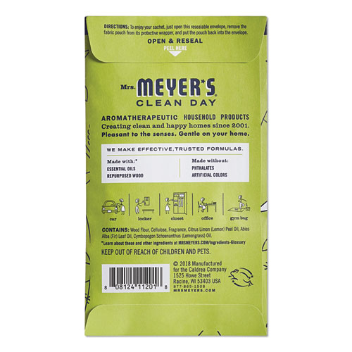 Image of Mrs. Meyer'S® Clean Day Scent Sachets, Lemon Verbena, 0.05 Lbs Sachet, 18/Carton