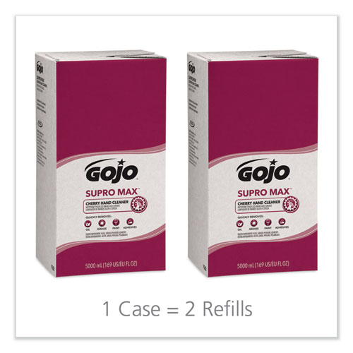 Image of Gojo® Supro Max Hand Cleaner, Cherry, 5,000 Ml Refill, 2/Carton