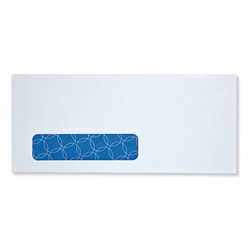 Security Envelope, Address Window, #10, Commercial Flap, Redi-Strip Adhesive Closure, 4.13 x 9.5, White, 500/Box