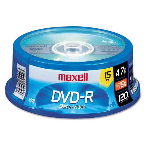 Image of Maxell® Dvd-R Recordable Disc, 4.7 Gb, 16X, Spindle, Gold, 15/Pack