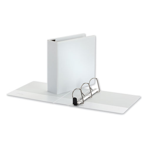 Image of Universal® Deluxe Easy-To-Open D-Ring View Binder, 3 Rings, 3" Capacity, 11 X 8.5, White