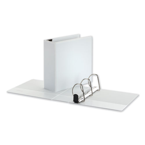 Image of Deluxe Easy-to-Open D-Ring View Binder, 3 Rings, 4" Capacity, 11 x 8.5, White