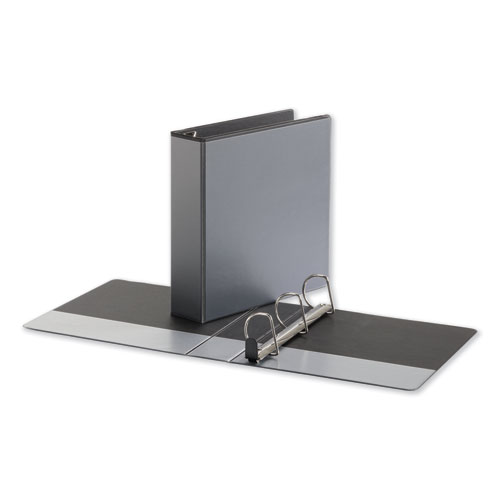 Image of Universal® Deluxe Easy-To-Open D-Ring View Binder, 3 Rings, 2" Capacity, 11 X 8.5, Black