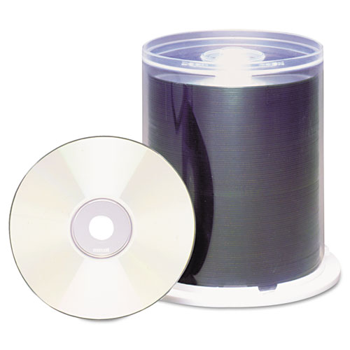 CD-R Printable Recordable Disc, 700 MB/80 min, 48x, Spindle, Matte White, 100/Pack