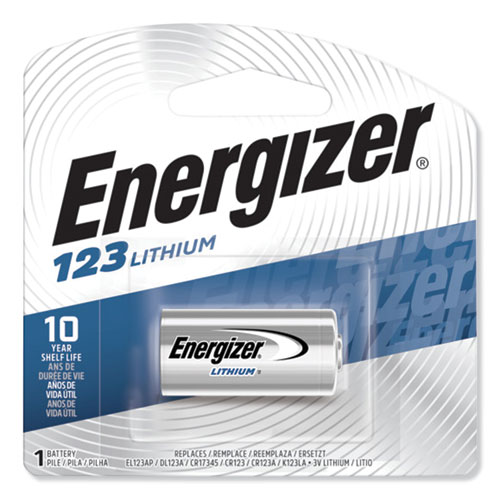 Energizer® 123 Lithium Photo Battery, 3 V