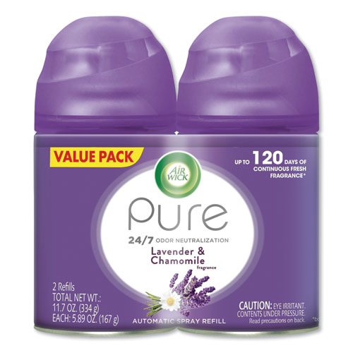 Air Wick® Freshmatic Ultra Spray Refill, Lavender/Chamomile, 5.89 oz Aerosol Spray, 2/Pack, 3 Packs/Carton
