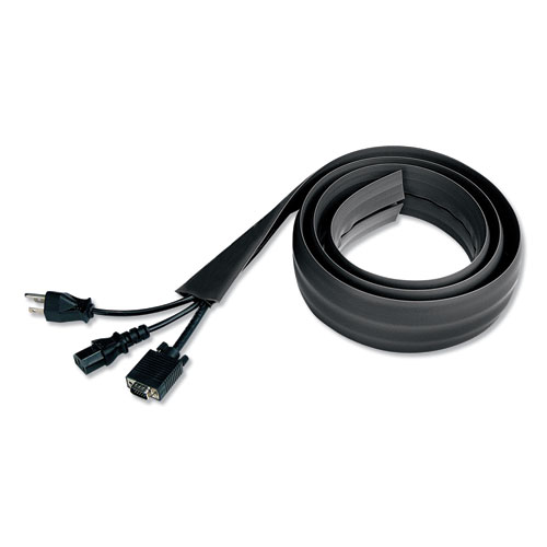 Floor Sleeve Cable Management, 2.5" x 0.5" Channel, 72" Long, Black
