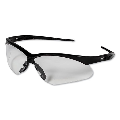 Nemesis Safety Glasses, Black Frame, Clear Lens