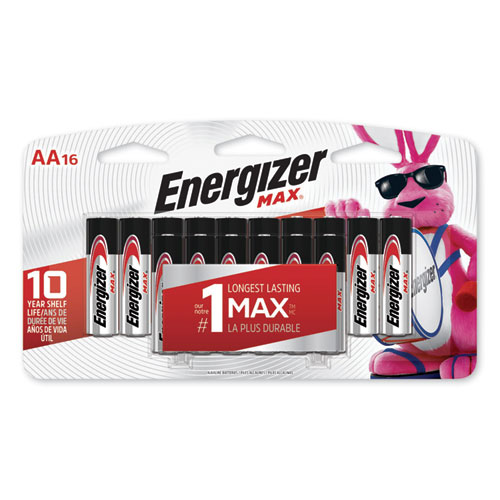 MAX Alkaline AA Batteries, 1.5 V, 16/Pack