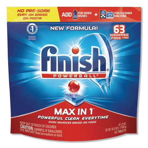 POWERBALL MAX IN 1 DISHWASHER TABS, FRESH, 63/PACK