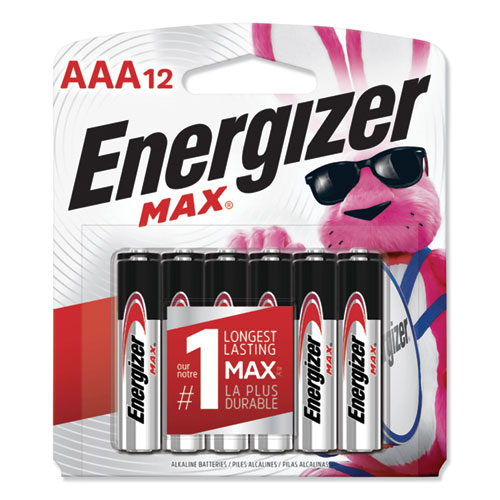 Energizer® MAX Alkaline AAA Batteries, 1.5 V, 12/Pack