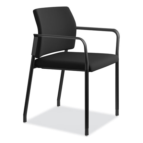 Accommodate Series Guest Chair with Arms, Fabric Upholstery, 23.25" x 22.25" x 32", Black Seat/Back, Charblack Legs, 2/Carton