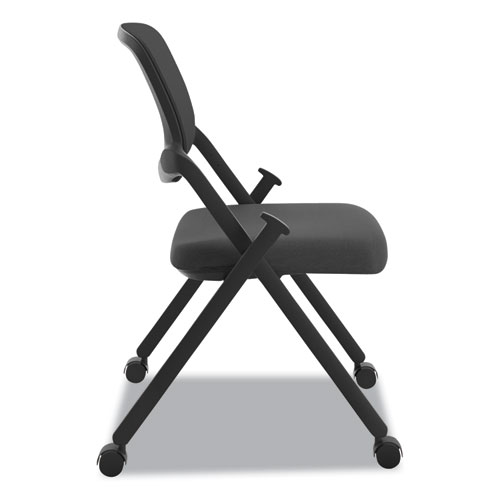 Image of Hon® Vl304 Mesh Back Nesting Chair, Supports Up To 250 Lb, 19" Seat Height, Black Seat, Black Back, Black Base