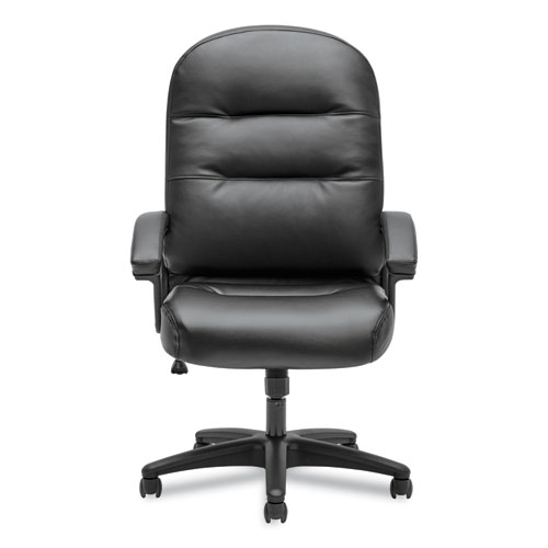 PILLOW-SOFT 2090 SERIES EXECUTIVE HIGH-BACK SWIVEL/TILT CHAIR, SUPPORTS UP TO 250 LBS., BLACK SEAT/BLACK BACK, BLACK BASE