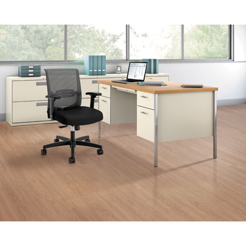 Image of Hon® 34000 Series Double Pedestal Desk, 60" X 30" X 29.5", Harvest/Putty