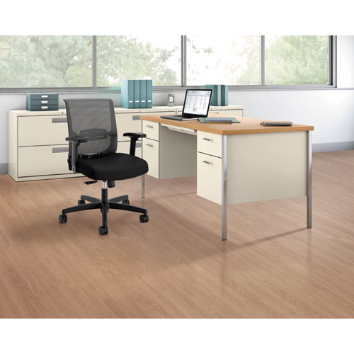 34000 SERIES DOUBLE PEDESTAL DESK, 60W X 30D X 29.5H, HARVEST/PUTTY