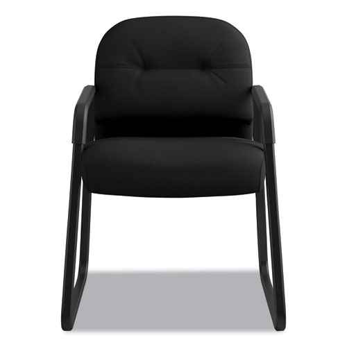 Image of Hon® Pillow-Soft 2090 Series Guest Arm Chair, Fabric Upholstery, 23.25" X 28" X 36", Black Seat, Black Back, Black Base