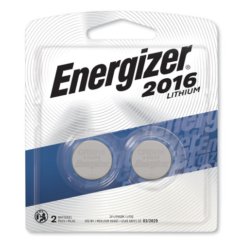 Energizer® 2016 Lithium Coin Battery, 3 V, 2/Pack