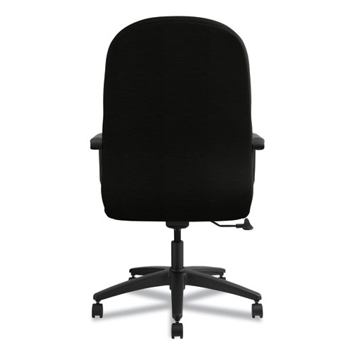 PILLOW-SOFT 2090 SERIES EXECUTIVE HIGH-BACK SWIVEL/TILT CHAIR, SUPPORTS UP TO 300 LBS., BLACK SEAT/BLACK BACK, BLACK BASE