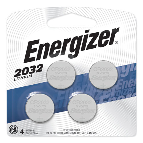 Energizer® 2032 Lithium Coin Battery, 3 V, 4/Pack