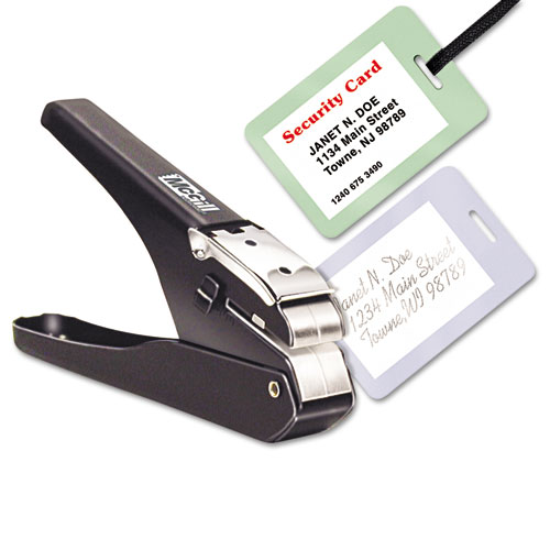 Image of Mcgill™ Handheld Badge/Slot Punch, 9/16" X 1/8" Horizontal Slot, Black/Chrome