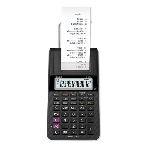 Casio® HR-10RC Handheld Portable Printing Calculator, Black Print, 1.6 Lines/Sec