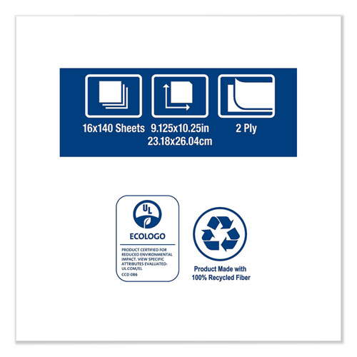 Image of Tork® Windshield Towel, 2-Ply, 9.13 X 10.25, Blue, 140/Pack, 16 Packs/Carton