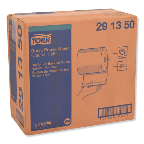 BASIC PAPER WIPER ROLL TOWEL, 7.68" X 1150 FT, NATURAL, 4 ROLLS/CARTON