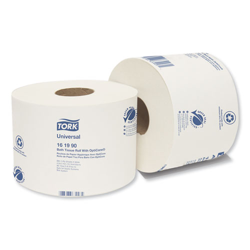 Tork® Universal Bath Tissue Roll with OptiCore, Septic Safe, 2-Ply, White, 865 Sheets/Roll, 36/Carton