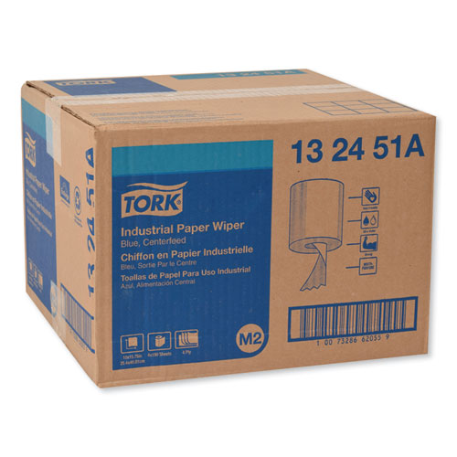 13 24 51A NEW 4-Pack of Blue Shop Towel Rolls by Tork for Centerfeed Dispenser