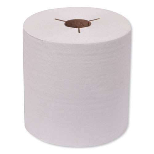Image of Universal Hand Towel Roll, Notched, 1-Ply, 8" x 800 ft, Natural White, 6 Rolls/Carton
