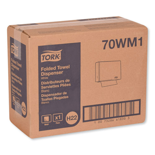 Image of Tork® Singlefold Hand Towel Dispenser, 11.75 X 5.75 X 9.25, White