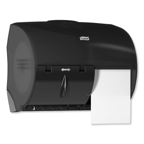 Image of Tork® Twin Bath Tissue Roll Dispenser For Opticore, 11.06 X 7.18 X 8.81, Black