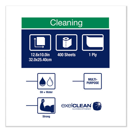 Heavy-Duty Cleaning Cloth, 12.6 x 10, White, 400/Carton