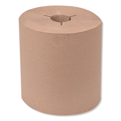 Image of Universal Hand Towel Roll, Notched, 1-Ply, 8" x 1,000 ft, Natural, 6 Rolls/Carton